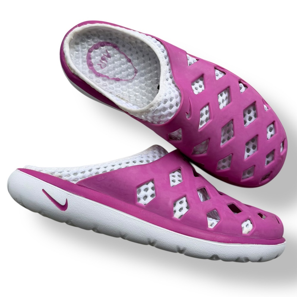 Nike Air Women's Sz 10 Pink White Clogs 318924-661 Y2K 2007 Rejuven8 Mule Sandal